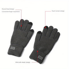 Men's Touch Screen Winter Gloves Thermal Warm Knit Glove