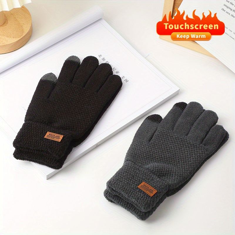 Men's Touch Screen Winter Gloves Thermal Warm Knit Glove