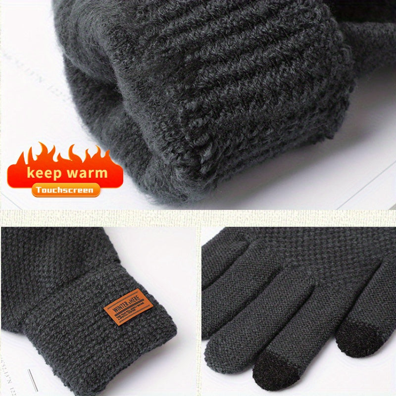 Men's Touch Screen Winter Gloves Thermal Warm Knit Glove