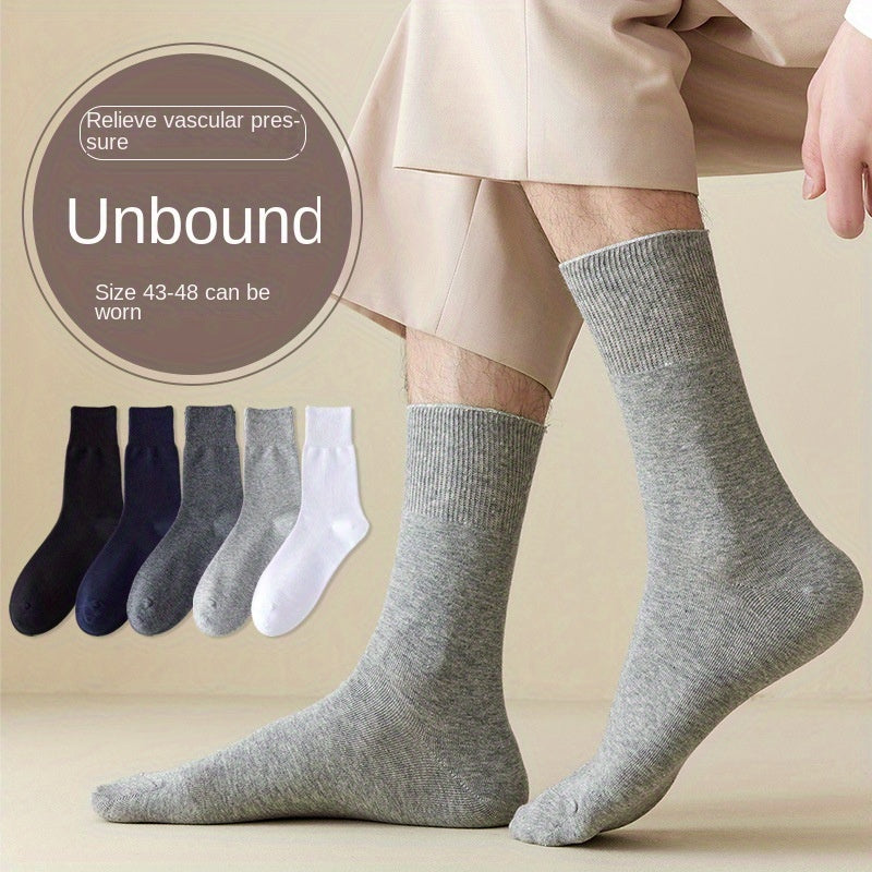 2 Pairs Men's Loose Breathable Crew Socks US Size 8-12.5