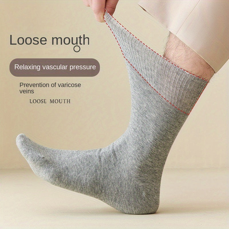 2 Pairs Men's Loose Breathable Crew Socks US Size 8-12.5