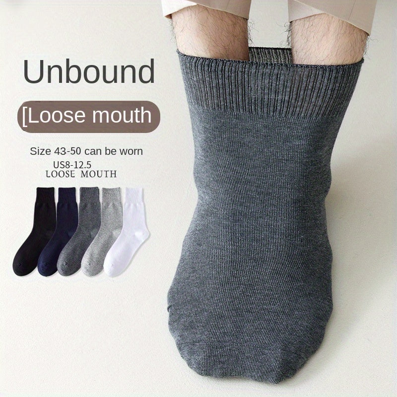 2 Pairs Men's Loose Breathable Crew Socks US Size 8-12.5