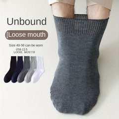 2 Pairs Men's Loose Breathable Crew Socks US Size 8-12.5