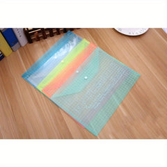 2pcs Button File Bag Transparent A4 Data Bag Stationery File Bag