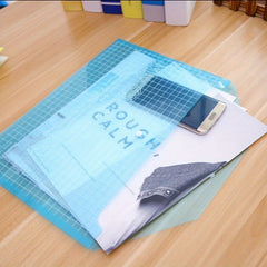 2pcs Button File Bag Transparent A4 Data Bag Stationery File Bag