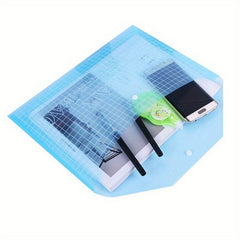 2pcs Button File Bag Transparent A4 Data Bag Stationery File Bag