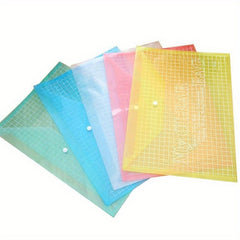 2pcs Button File Bag Transparent A4 Data Bag Stationery File Bag