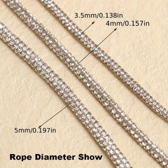 4mm Rhinestone Rope Glitter Trim DIY Jewelry Making Material