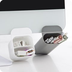 Desktop Computer Monitor Pen Holder Storage Box