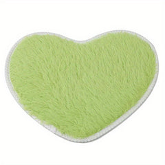 Heart Shape Shaggy Plush Doormat Dirt Resistant Anti slip Area Rug