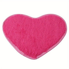 Heart Shape Shaggy Plush Doormat Dirt Resistant Anti slip Area Rug