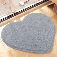 Heart Shape Shaggy Plush Doormat Dirt Resistant Anti slip Area Rug