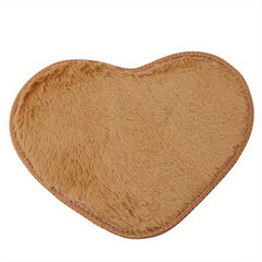 Heart Shape Shaggy Plush Doormat Dirt Resistant Anti slip Area Rug