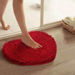 Heart Shape Shaggy Plush Doormat Dirt Resistant Anti slip Area Rug