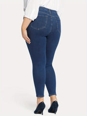 Women's Plus Solid Button Fly High Stretch Skinny Jeans