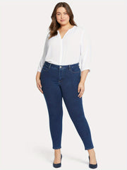 Women's Plus Solid Button Fly High Stretch Skinny Jeans