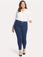 Women's Plus Solid Button Fly High Stretch Skinny Jeans
