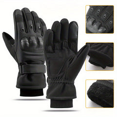 Winter Plush Warm Gloves Men Coldproof Windproof Non-slip
