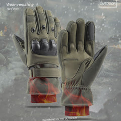 Winter Plush Warm Gloves Men Coldproof Windproof Non-slip