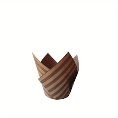 50pcs Striped Tulip Cupcake Liners, Baking Tools Kitchen Gadgets