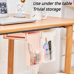 Under Desk Pull Out Wall Hanging Storage Box Office Desktop Stationery Box
