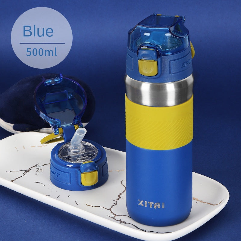 Stainless Steel Thermal Cup With Straw for Camping and Picnic