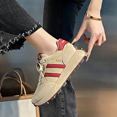 Women's Lace up Platform Sneakers Comfy Non slip Dad Shoes
