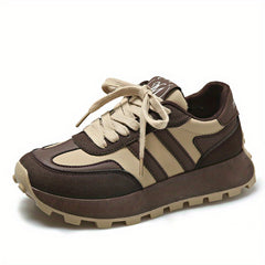 Women's Lace up Platform Sneakers Comfy Non slip Dad Shoes