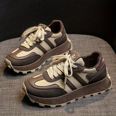 Women's Lace up Platform Sneakers Comfy Non slip Dad Shoes