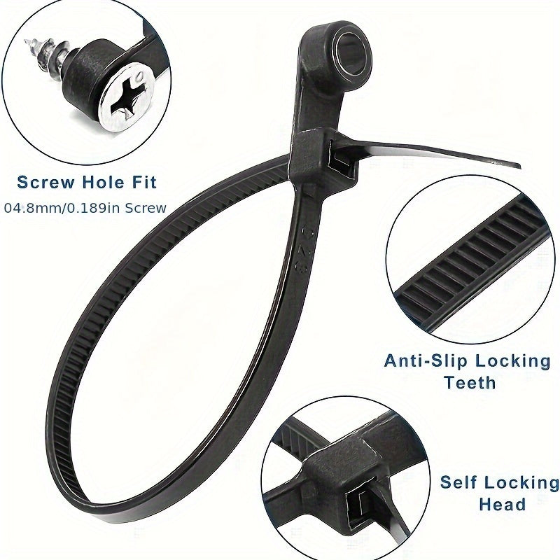 100pcs Cable Ties Reusable Nylon Zip Fasteners