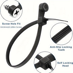 100pcs Cable Ties Reusable Nylon Zip Fasteners