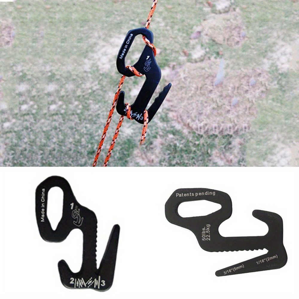 Aluminum Alloy Tent Hook 9 Shape Buckle Wind Rope Tighter Camping Accessories