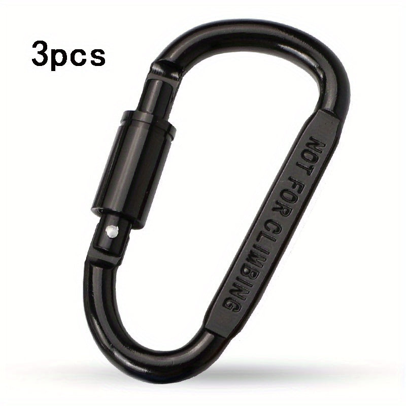 3pcs Aluminum Carabiner Set Durable for Outdoor Hiking Camping