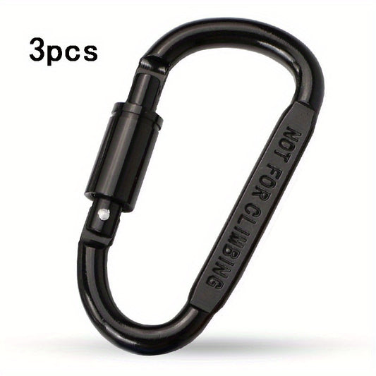 3pcs Aluminum Carabiner Set Durable for Outdoor Hiking Camping