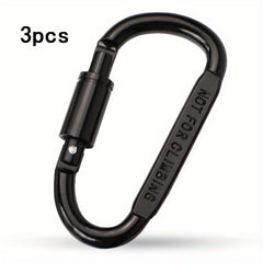 3pcs Aluminum Carabiner Set Durable for Outdoor Hiking Camping