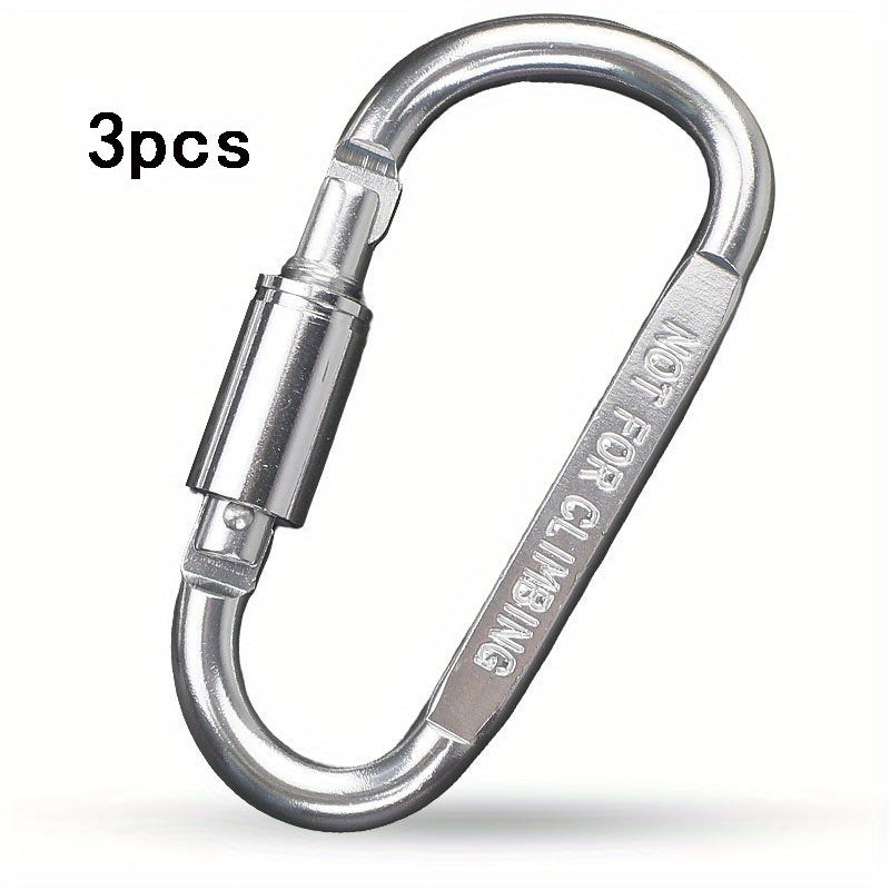 3pcs Aluminum Carabiner Set Durable for Outdoor Hiking Camping