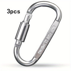 3pcs Aluminum Carabiner Set Durable for Outdoor Hiking Camping