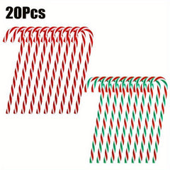 20pcs Candy Canes Acrylic Tree Hanging Ornaments