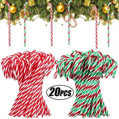20pcs Candy Canes Acrylic Tree Hanging Ornaments