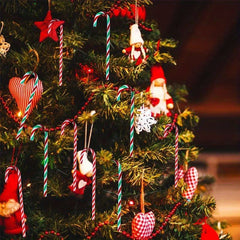 20pcs Candy Canes Acrylic Tree Hanging Ornaments