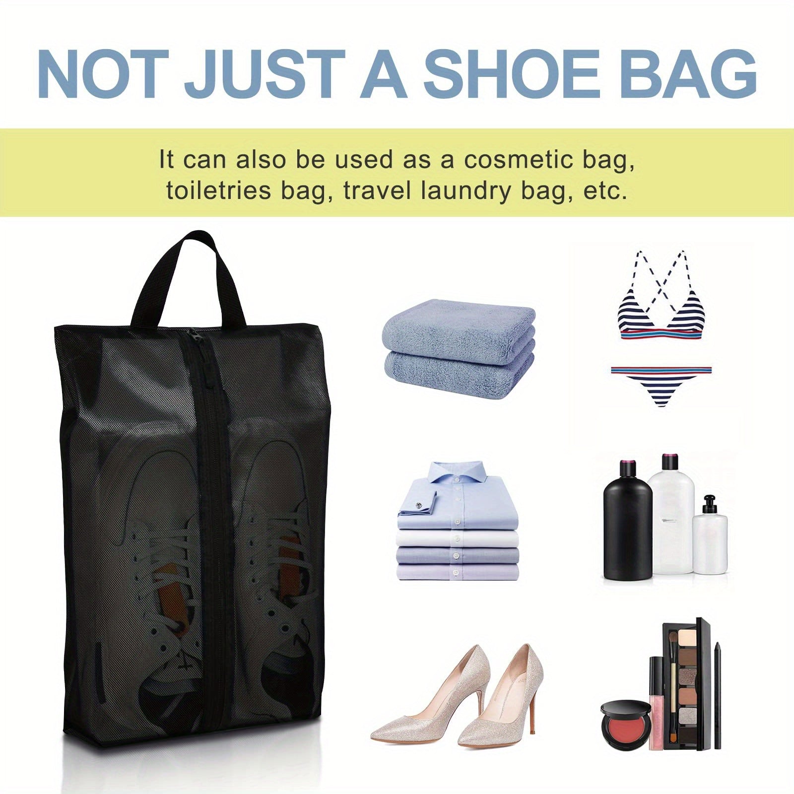 3pc Portable Shoe Bags Travel Dustproof Shoe Storage Organizer Home Organization