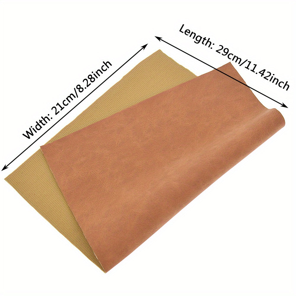 1pc A4 Brown Multicolor Frosted Leather Fabric For Sewing Apparel Costumes Craft
