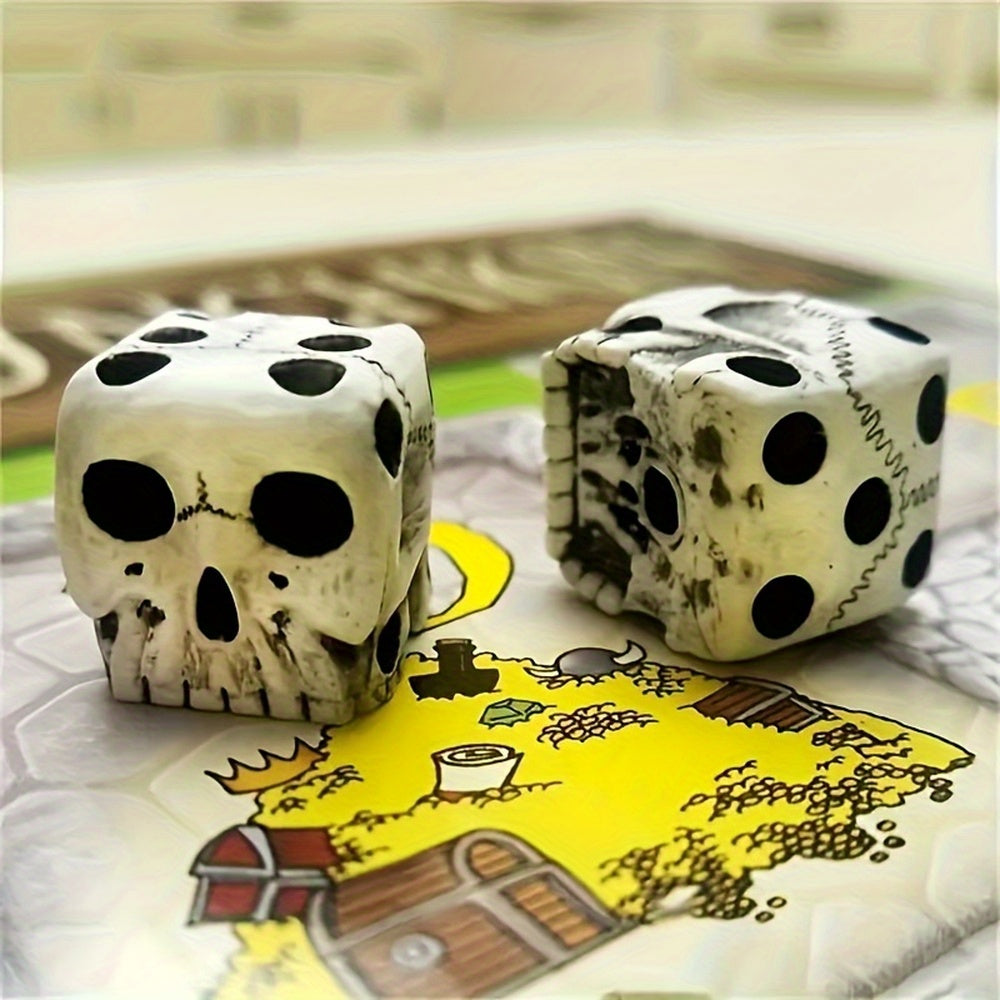 2pcs Halloween Skull Dices Party Game Toys Ornaments Gift