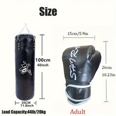 Heavy Duty Punching Bag With Gloves & Hook - MMA Kickboxing Karate