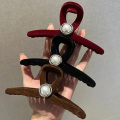 Large Hair Claw Clip Faux Pearl Non-Slip Hair Clip Women Girls Daily Party Decor