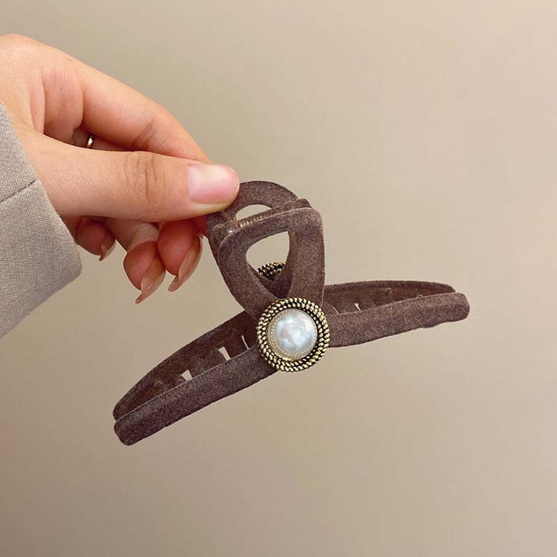 Large Hair Claw Clip Faux Pearl Non-Slip Hair Clip Women Girls Daily Party Decor