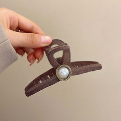 Large Hair Claw Clip Faux Pearl Non-Slip Hair Clip Women Girls Daily Party Decor
