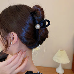 Large Hair Claw Clip Faux Pearl Non-Slip Hair Clip Women Girls Daily Party Decor