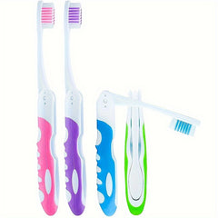 2pcs Portable Folding Toothbrush Soft Bristles Camping Backpacking Essential Tra