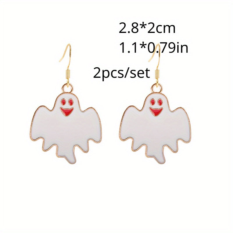 Funny Halloween Ghost Pumpkin Bat Earrings